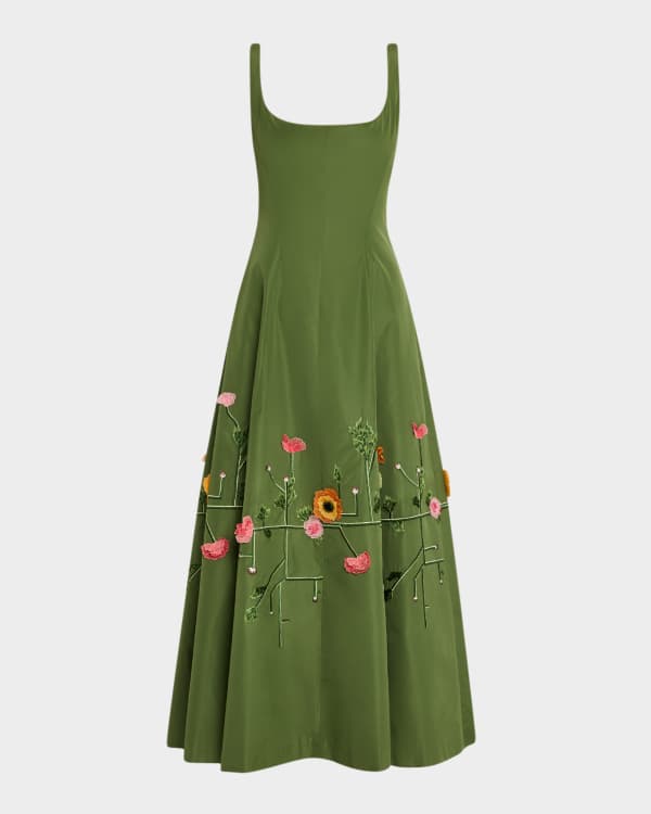 【ELIE SAAB】Gabardine Midi Dress elie-saab-Light-Grey-