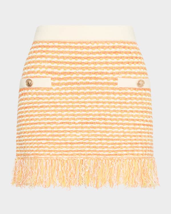 Cinq a Sept Bess Wool-Blend Tweed Mini Skirt | Neiman Marcus