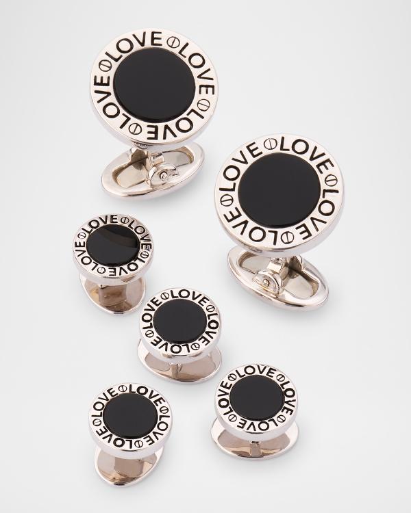 The Black Stud Cufflink in Gold main image 1