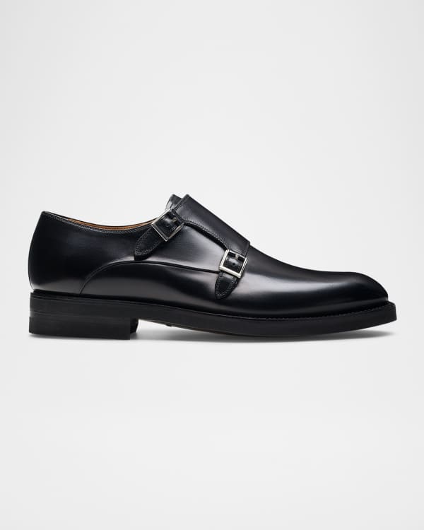 Magnanni Men's Ondara II Double Monk Strap Leather Loafers