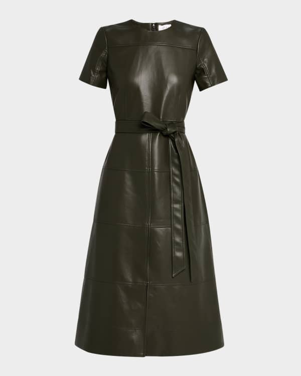 Claudia Floral Silk Long-Sleeve Fluted Midi Dress
