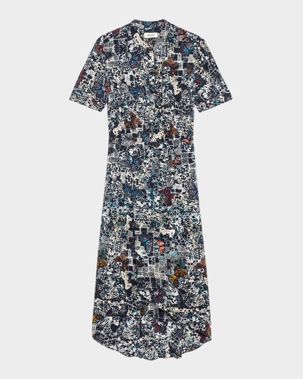 Fuzzi Ruched Fruit Print Tulle Midi Dress Neiman Marcus