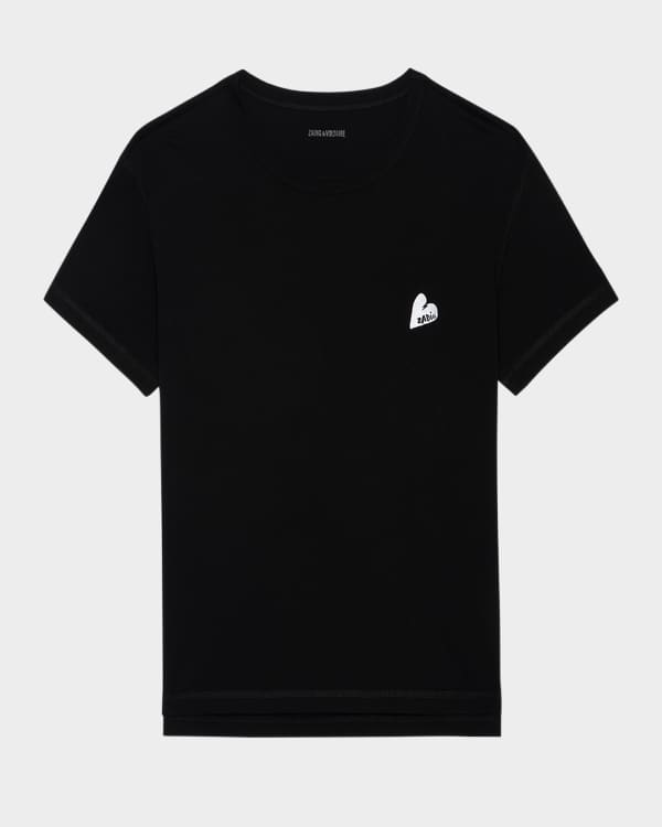【3.1 Phillip Lim】ツイード＆フェイクレザーTシャツ 黒 3.1 Phillip Lim Logo Patch Detail T-shirt | Black | FARFETCH ID