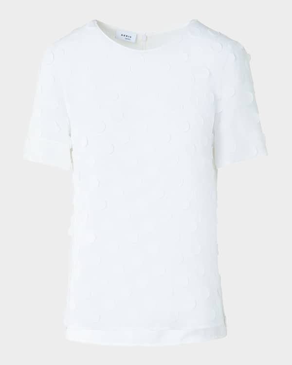 Jil Sander Crochet Flower Knit T-Shirt | Neiman Marcus