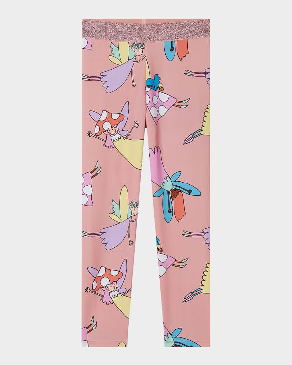 Stella Mccartney Pink Fairies Print Leggings