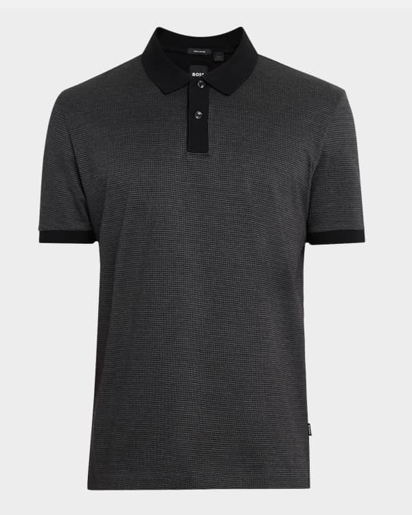 Emporio Armani Men's Knit Quarter-Zip Polo Shirt | Neiman Marcus