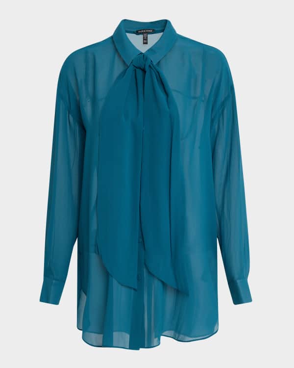 Sheer Silk Shirt(新品タグ付き) SPRWMN Sheer Oversized Silk Shirt with Pocket | Neiman Marcus