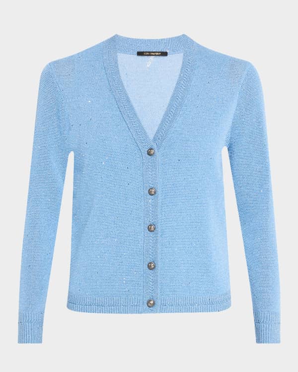 Autumn Cashmere Rhinestone-Trim Cashmere Cardigan | Neiman