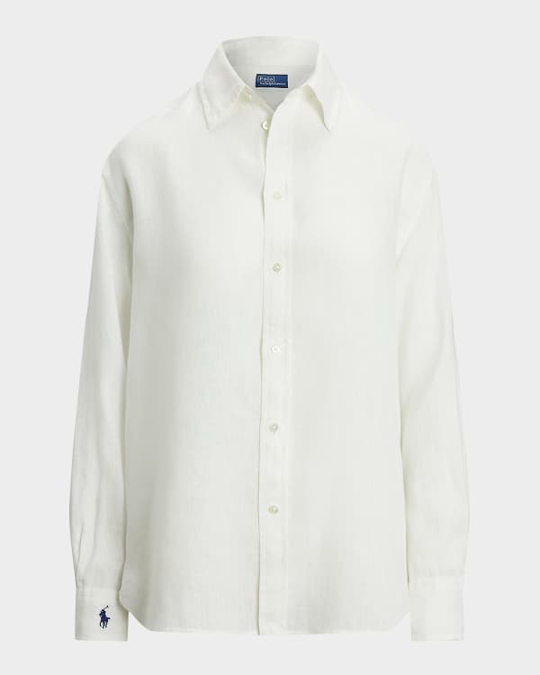 Polo Ralph Lauren Oversized Button-Down Linen Shirt | Neiman