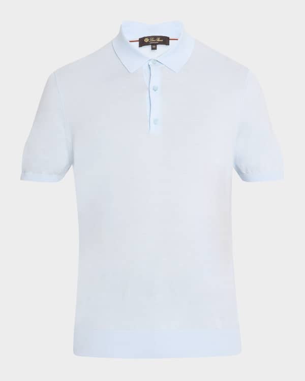 Loro Piana Men's Mazzorbo Silk and Cotton Polo Shirt | Neiman Marcus