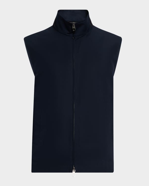 Neiman Marcus Men's Quilted Cashmere Full-Zip Vest | Neiman