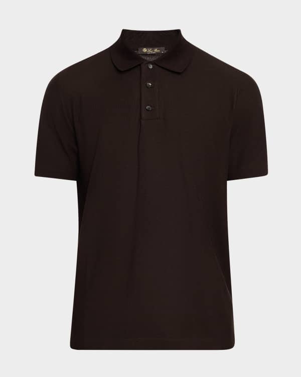 Loro Piana Men's Cashmere-Silk Polo Shirt | Neiman Marcus