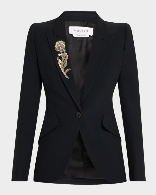 ジャケット MCQUEEN Nappa blazer Alexander McQueen double-breasted Silk Blazer | Black | FARFETCH
