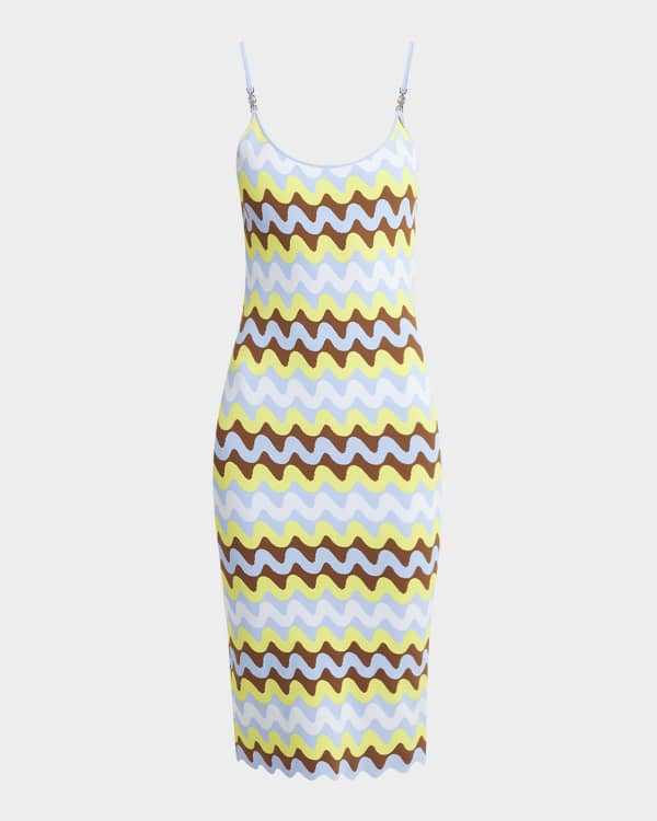 Bottega Veneta Chevron Crochet Mini Dress | Neiman Marcus