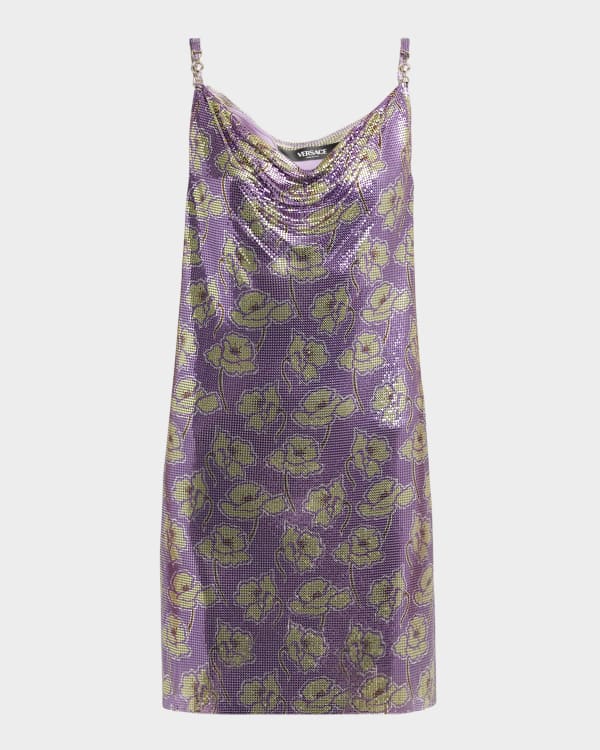 Versace Strawberry Garden Devore Jersey Mini Dress | Neiman