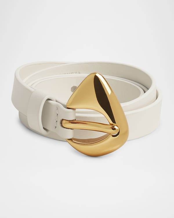 Bottega Veneta 25mm Metal Loops Leather Belt | Neiman Marcus