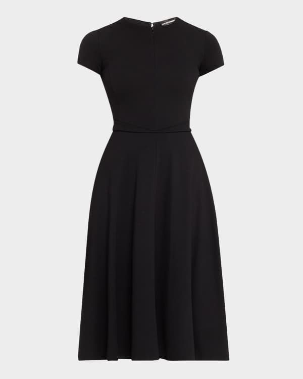 Emporio Armani Ruched Faux-Wrap Jersey Dress | Neiman Marcus