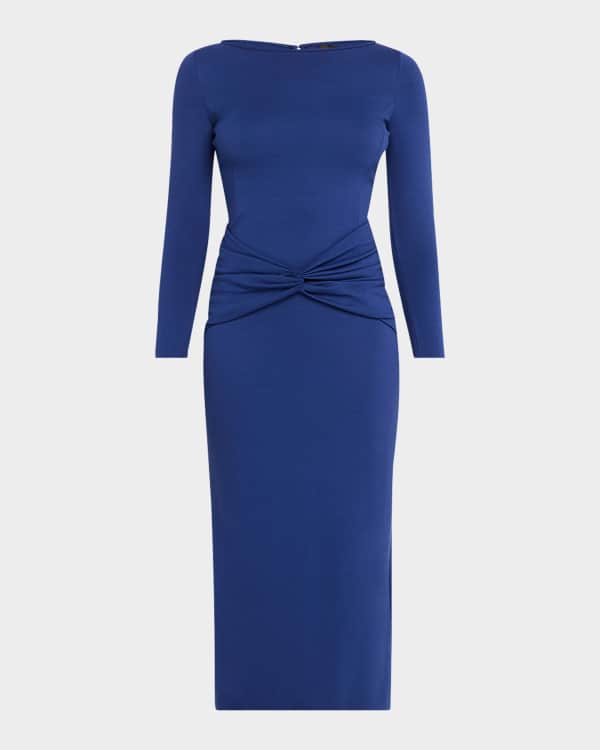 Emporio Armani Ruched Faux-Wrap Jersey Dress | Neiman Marcus