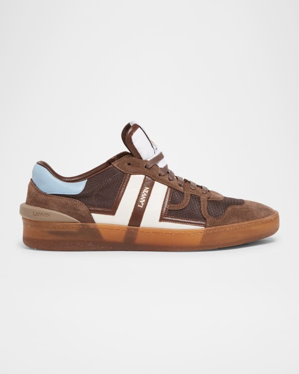 Lanvin Men's Curb Suede Chunky Low-Top Sneakers | Neiman Marcus