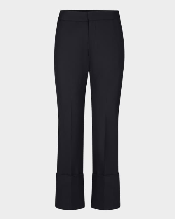 Toteme High-Rise Straight-Leg Crop Trousers | Neiman Marcus