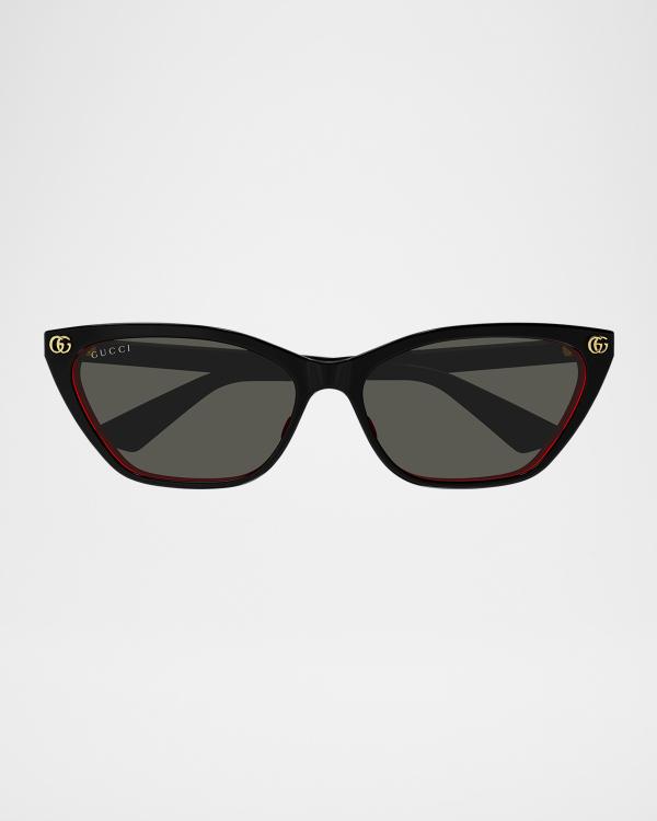 Gucci Star Logo Acetate Cat-Eye Sunglasses | Neiman Marcus display picture 3