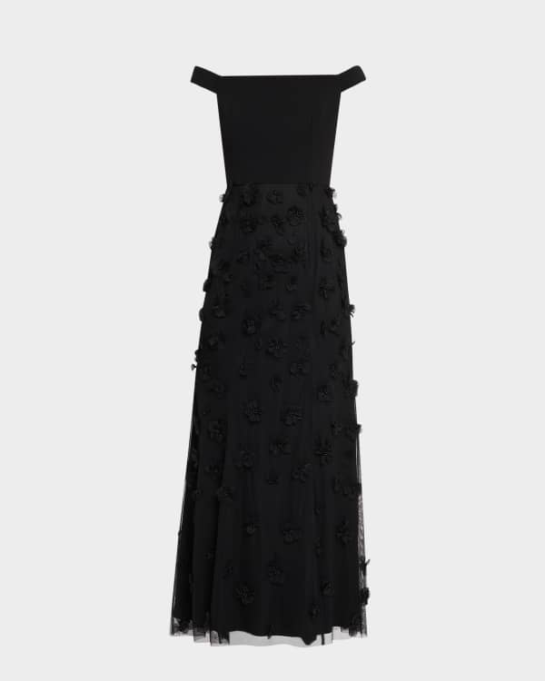 AIDAN MATTOX 黒ワンショルマーメイドロングドレス Aidan Mattox One-Shoulder Gown | Bloomingdale's