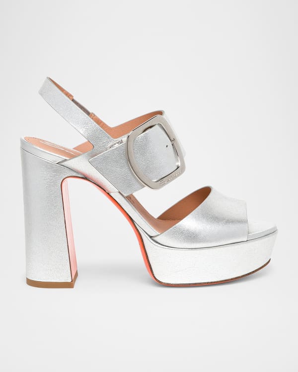 STUART WEITZMAN ネルリハルフラットフォムフツ 【関税込】 Stuart Weitzman Women's Ryder II Heel Silver Liquid Metallic