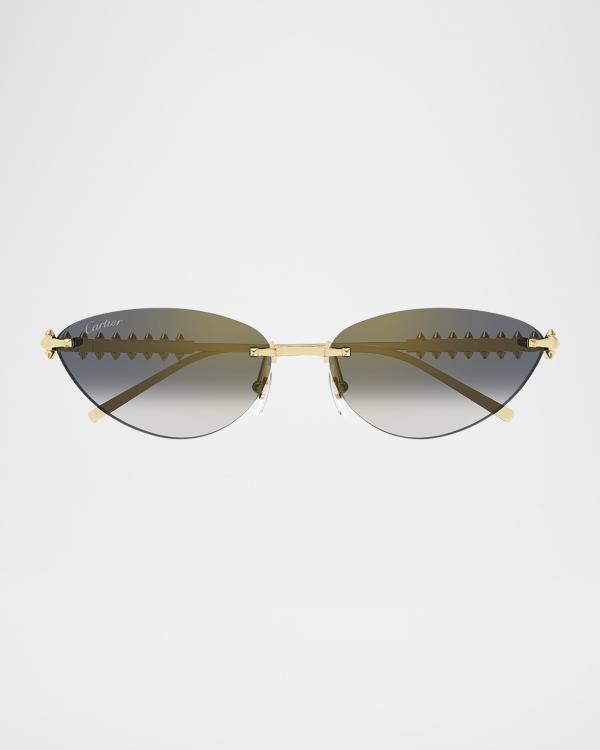 Cartier Rimless Metal Cat-Eye Sunglasses | Neiman Marcus