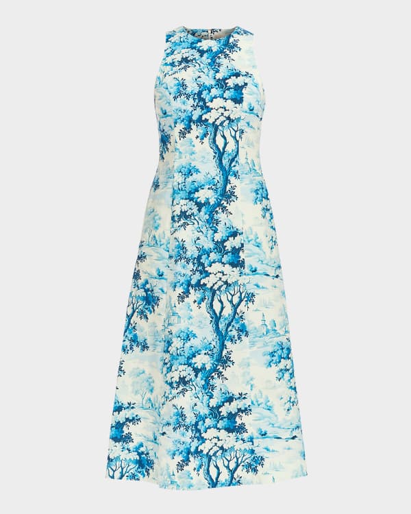 Alice + Olivia Diana Sleeveless Structured Midi Dress