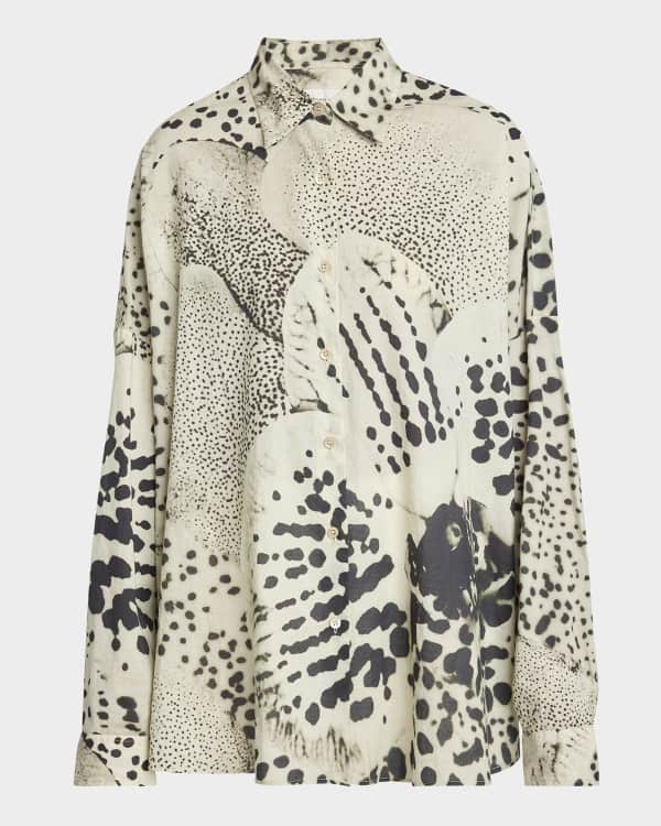 Dries Van Noten Clavini Printed Button-Front Shirt | Neiman Dries Van Noten Clavini Printed Button-Front Shirt | Neiman
