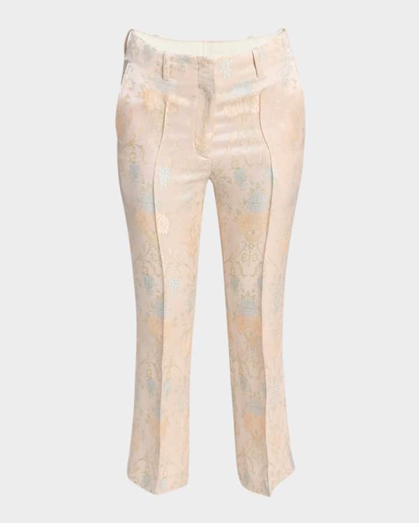 Emilio Pucci Mid-Rise Abstract-Print Straight-Leg Satin