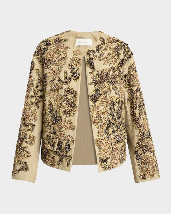 Dries Van Noten Violini Abstract Print Jacket | Neiman Marcus