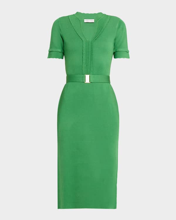 Elie Tahari The Hailee Belted Floral Lace Midi Shirtdress | Neiman Marcus
