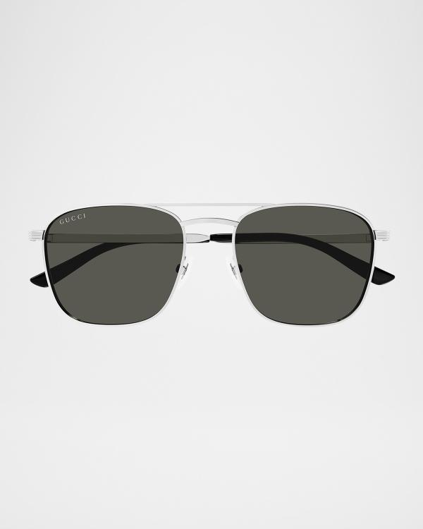 Gucci Men's GG1839SM Acetate Rectangle Sunglasses | Neiman Marcus