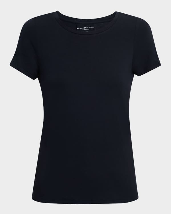 AGOLDE 売れ筋商品|||アゴルド Tシャツ トップス レディース Tops Black AGOLDE Lissa Gathered Short-Sleeve Tee | Neiman Marcus