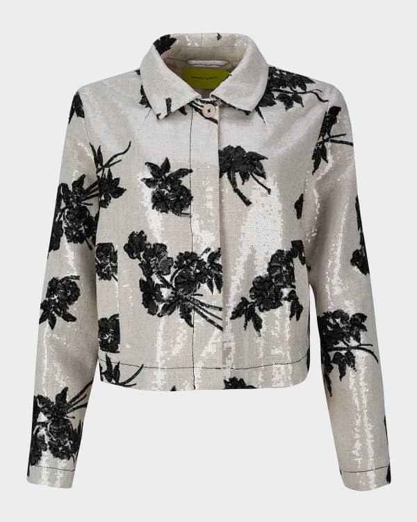 【送料&関税込】ChloAC Embellished Tuxedo Jacket Sergio Hudson Cropped Tuxedo Jacket in Acetate