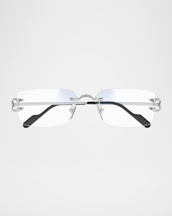 Cartier Men's CT0555OA Titanium Rectangle Optical Frames | Neiman
