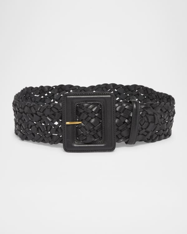 ベルト Saint Laurent Chain belt Saint Laurent Monogram YSL Logo Gold Tassel Black Leather