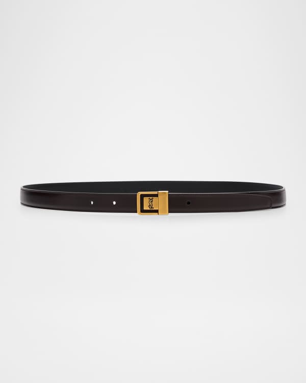 Saint Laurent★ Motorbike brown leather belt Saint Laurent - Black Leather Belt | Mitchell Stores