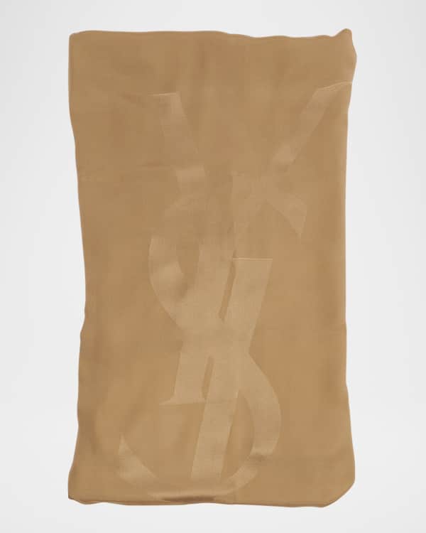 Saint Laurent Cassandre Logo Fringe Scarf | Neiman Marcus