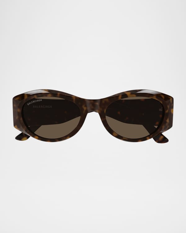 Balenciaga Acetate Oval Sunglasses | Neiman Marcus
