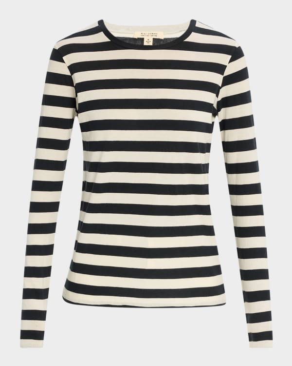 Tシャツ・カットソー MAJESTIC FILATURES Striped linen boat neck T-shirt Majestic Filatures Striped Linen Boat Neck T-shirt In Sand