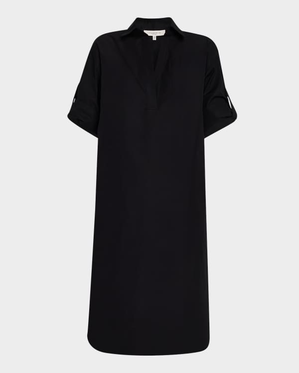 ワンピース sacai FW25 MIDI SHIRT DRESS STRIPE (25 08004 458) sacai: Women's Pinstripe Shirt Dress (Blue Pin Stripe