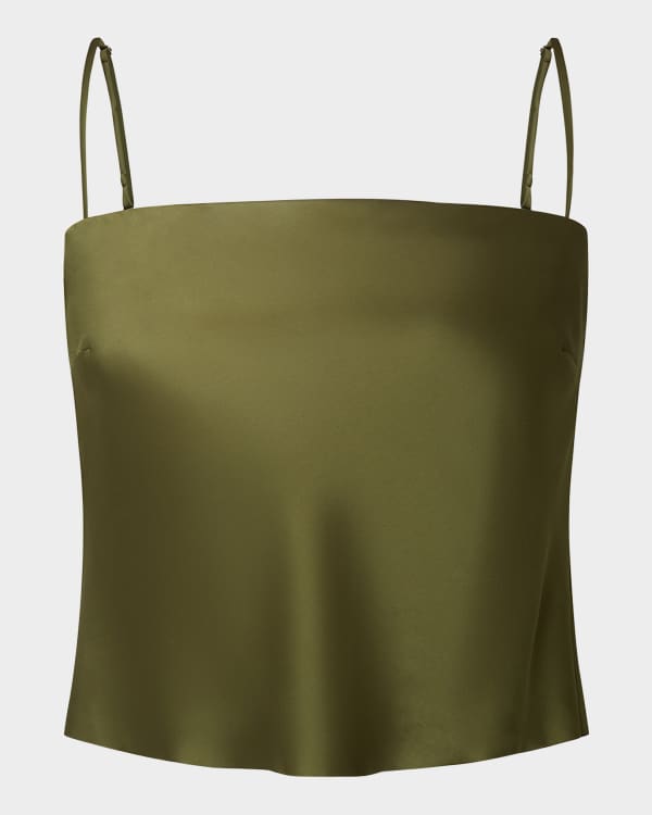 Toteme Double-Halter Plunging Silk Top | Neiman Marcus