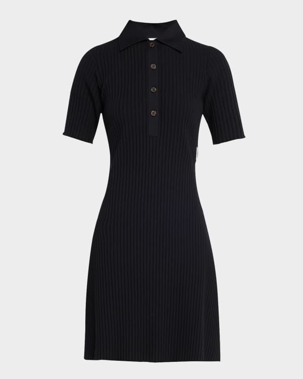 Vince Elbow-Sleeve Mini Polo Dress | Neiman Marcus