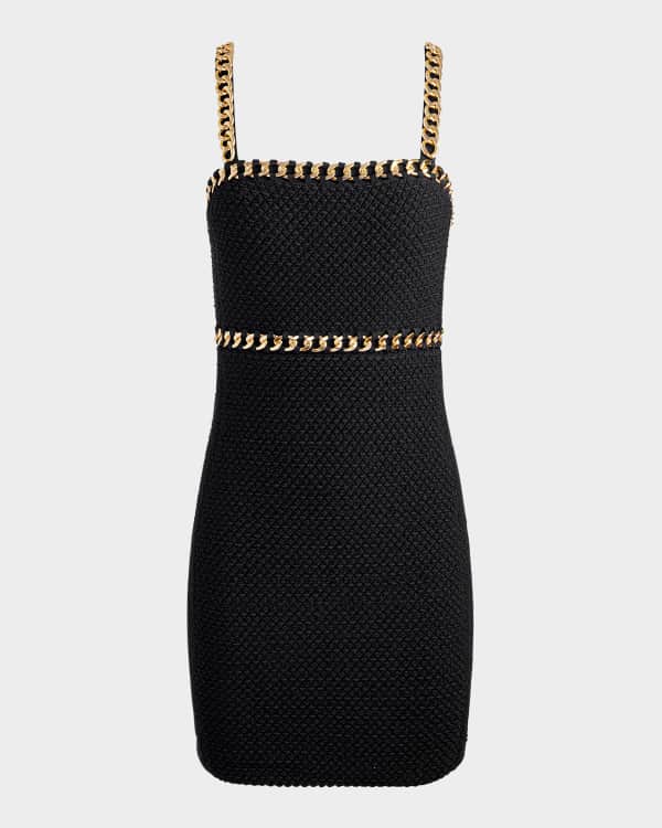 Trevor Mixed Media Dress In Ecru/black | Alice + Olivia