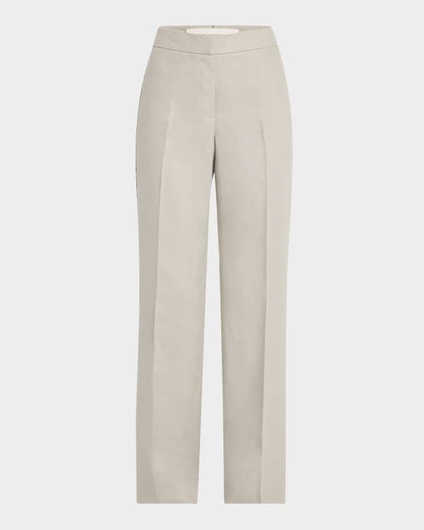 120% Lino Wide-Leg Linen Pants | Neiman Marcus