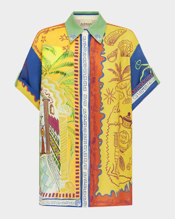 ALEMAIS Pinball Mullticolor Linen Button-Front Shirt
