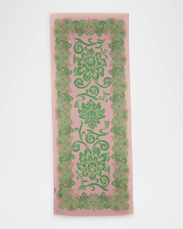 Etro Paisley Print Silk & Cashmere Scarf | Neiman Marcus