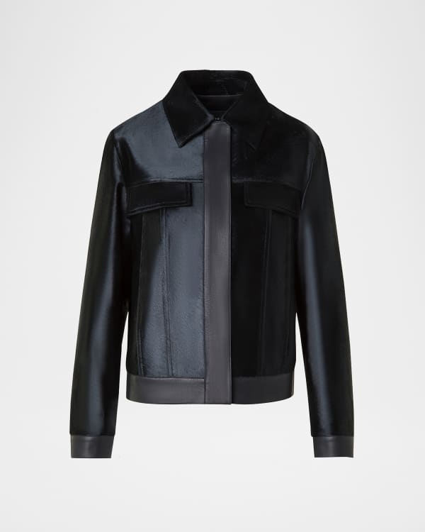 Akris Whisper Lacquer Leather Jacket with Belt | Neiman Marcus